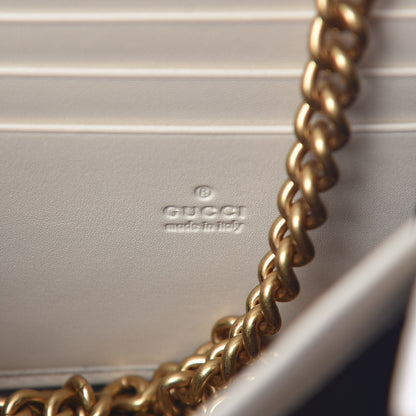 Gucci Calfskin Matelasse GG Marmont Chain Wallet Mystic White 6 of 12
