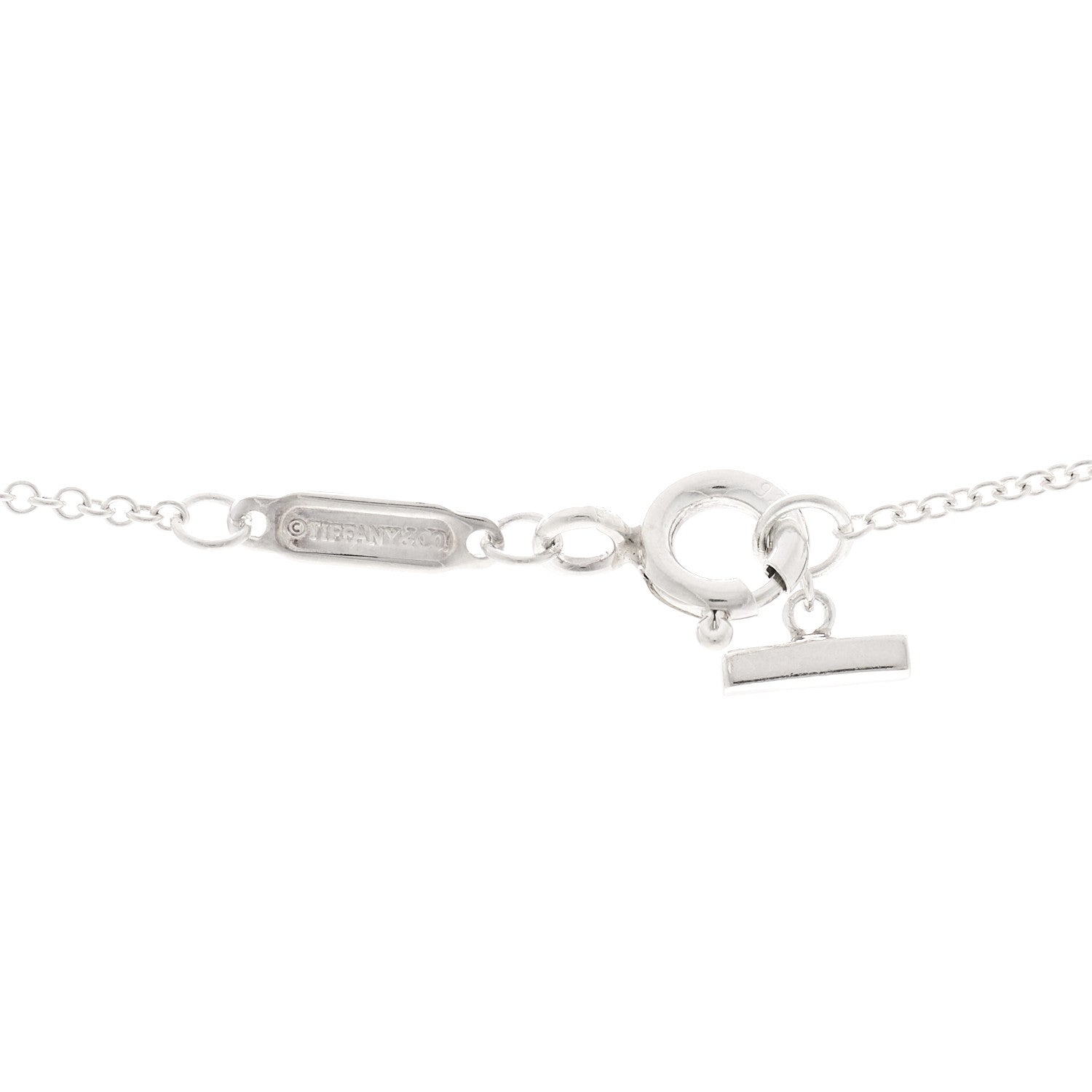 Tiffany Sterling Silver Large T Smile Pendant Necklace 4 of 5