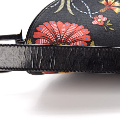 Christian Dior Canvas Floral Saddle Bag Black 9 of 13