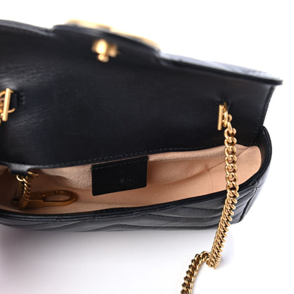 Gucci Calfskin Matelasse Super Mini GG Marmont Shoulder Bag Black 4 of 4