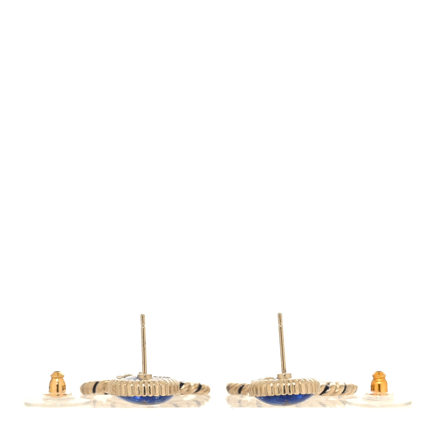 Resin Star CC Drop Earrings Blue Gold