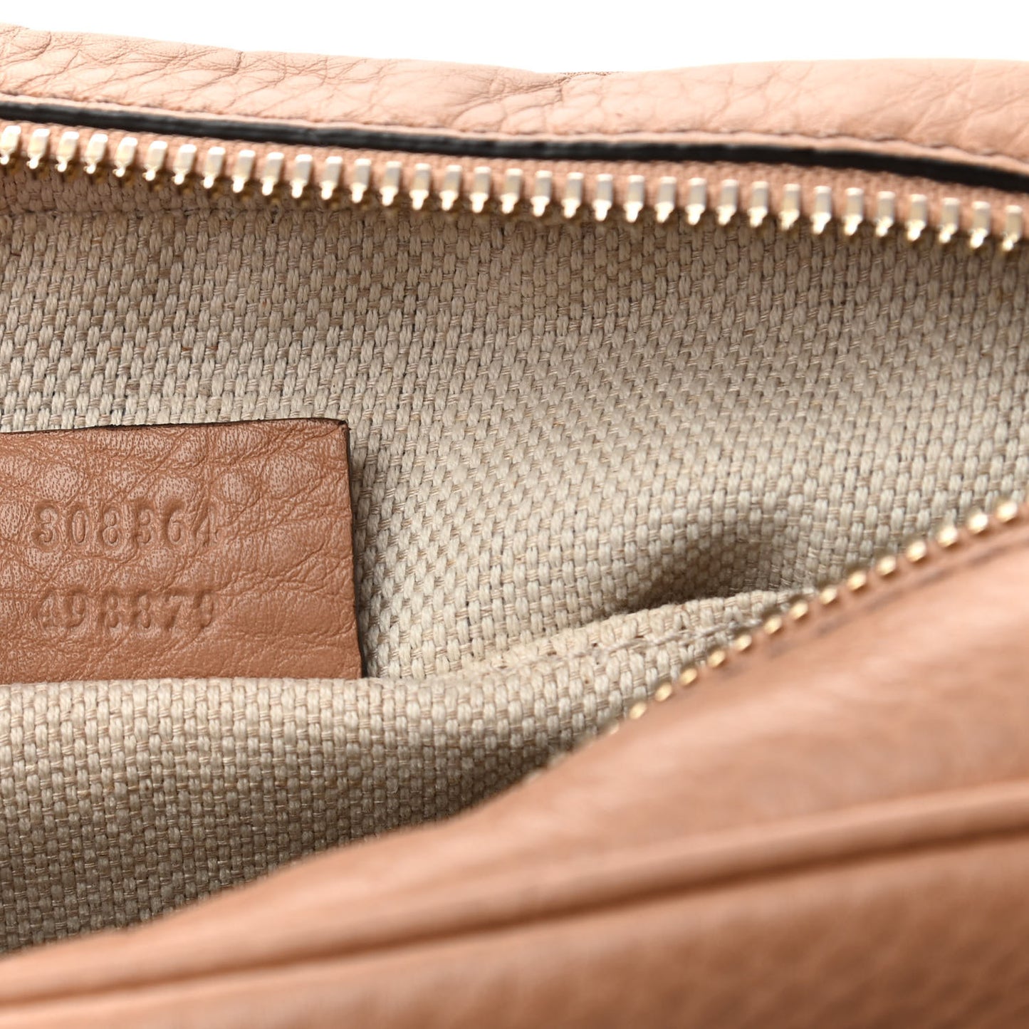 Pebbled Calfskin Small Soho Disco Bag Camelia