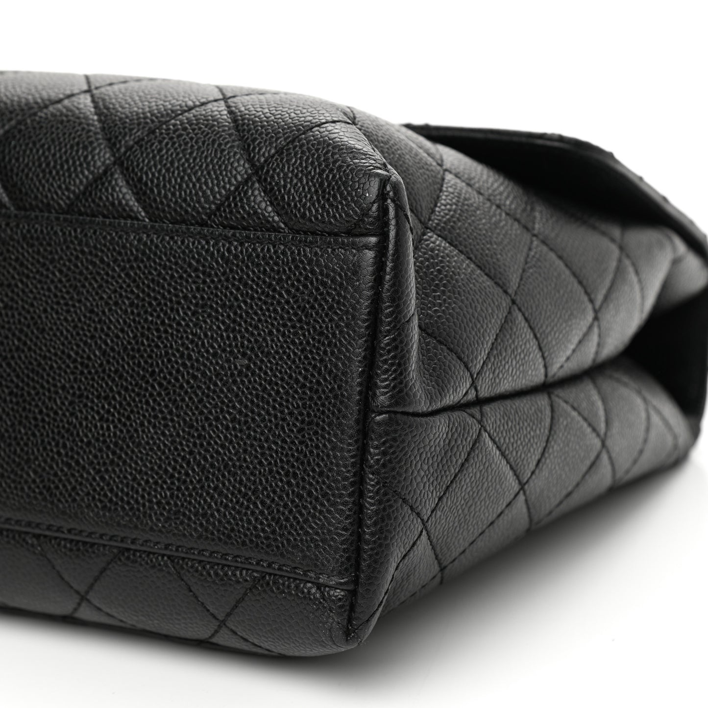 Caviar Quilted Jumbo Kelly Flap Black