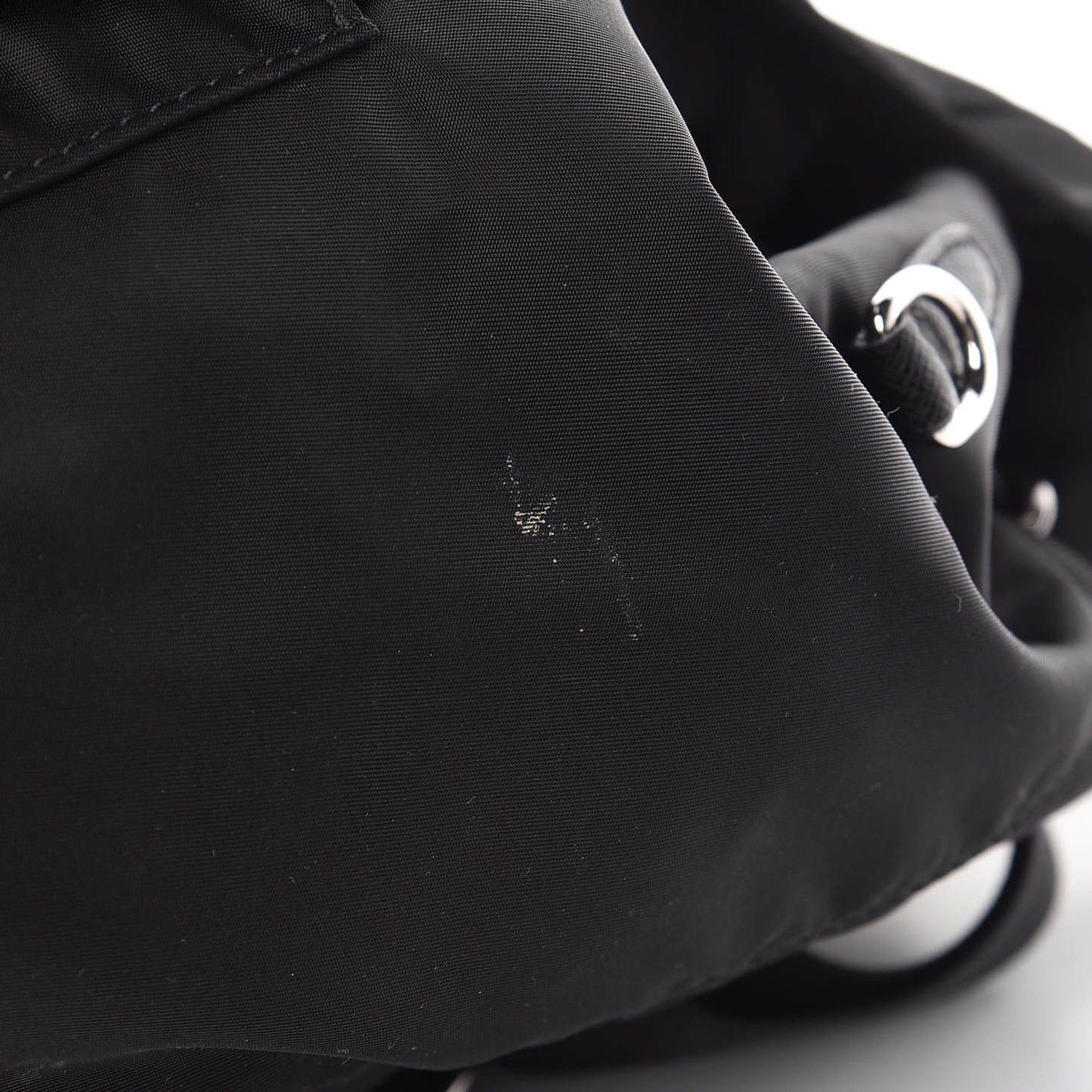 Nylon New Vela Studded Backpack Black White