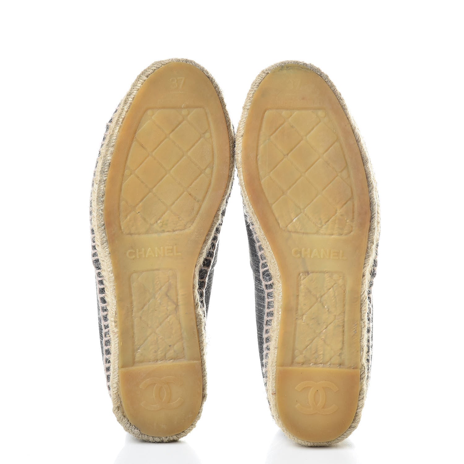 Chanel Striated Suede Espadrilles 37 Dark Grey 5 of 11