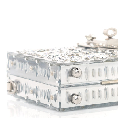 Dolce & Gabbana Crystal Embellished Plexiglass Dolce Box Clutch Silver 8 of 9
