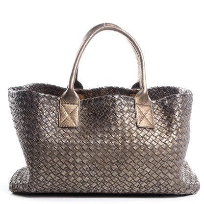 Bottega Veneta Intrecciato Barcelona Medium Cabat Platino Ossidato 1 of 9