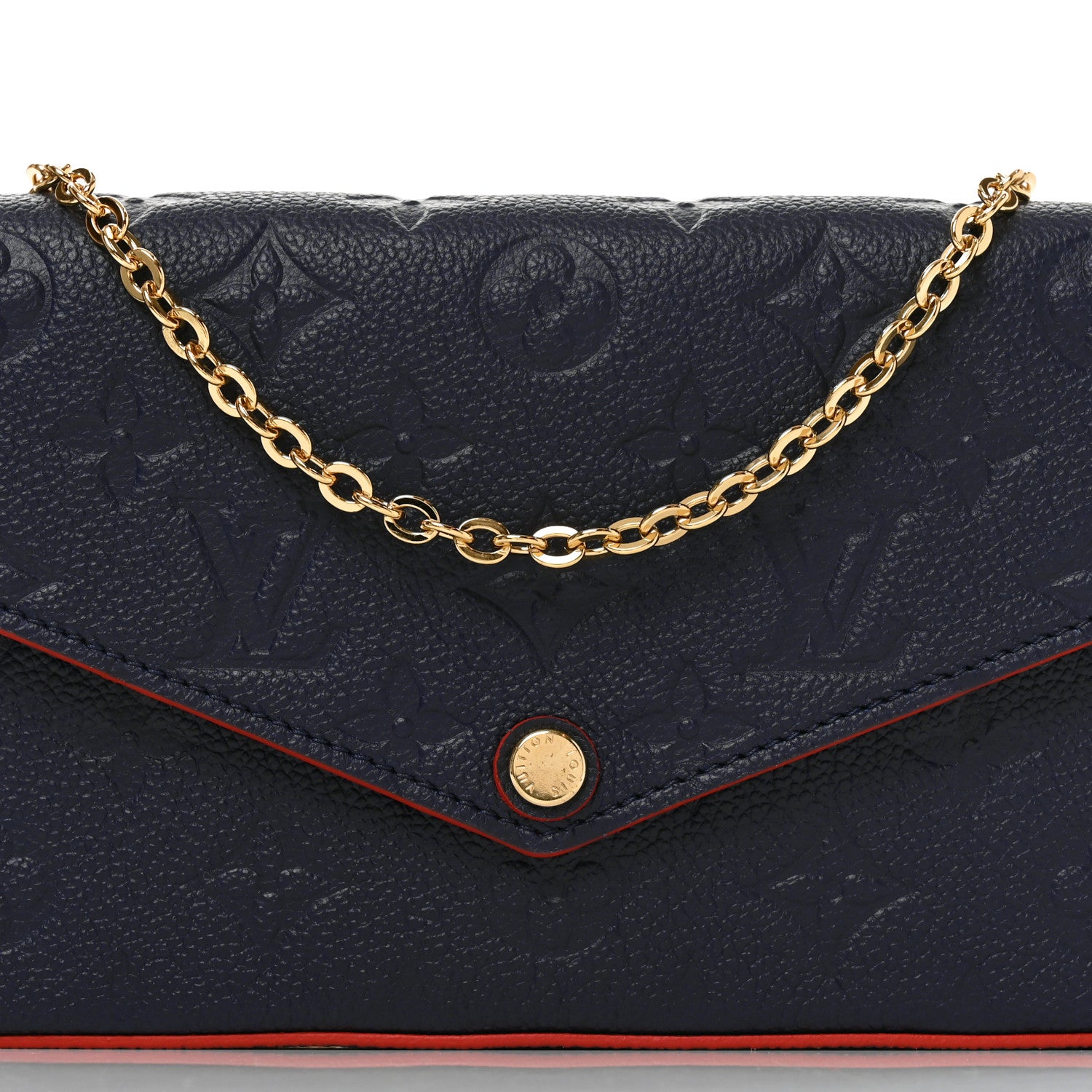 Louis Vuitton Empreinte Pochette Felicie Chain Wallet Marine Rouge 7 of 10