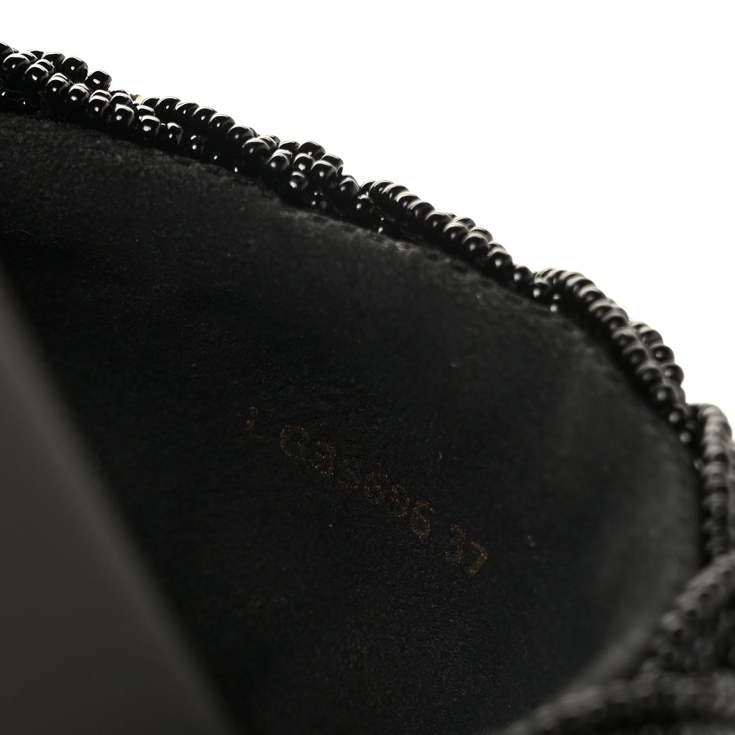 Lambskin Pearl Beaded Woven Slides 37 Black