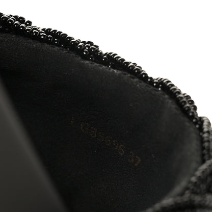 Chanel Lambskin Pearl Beaded Woven Slides 37 Black 7 of 8