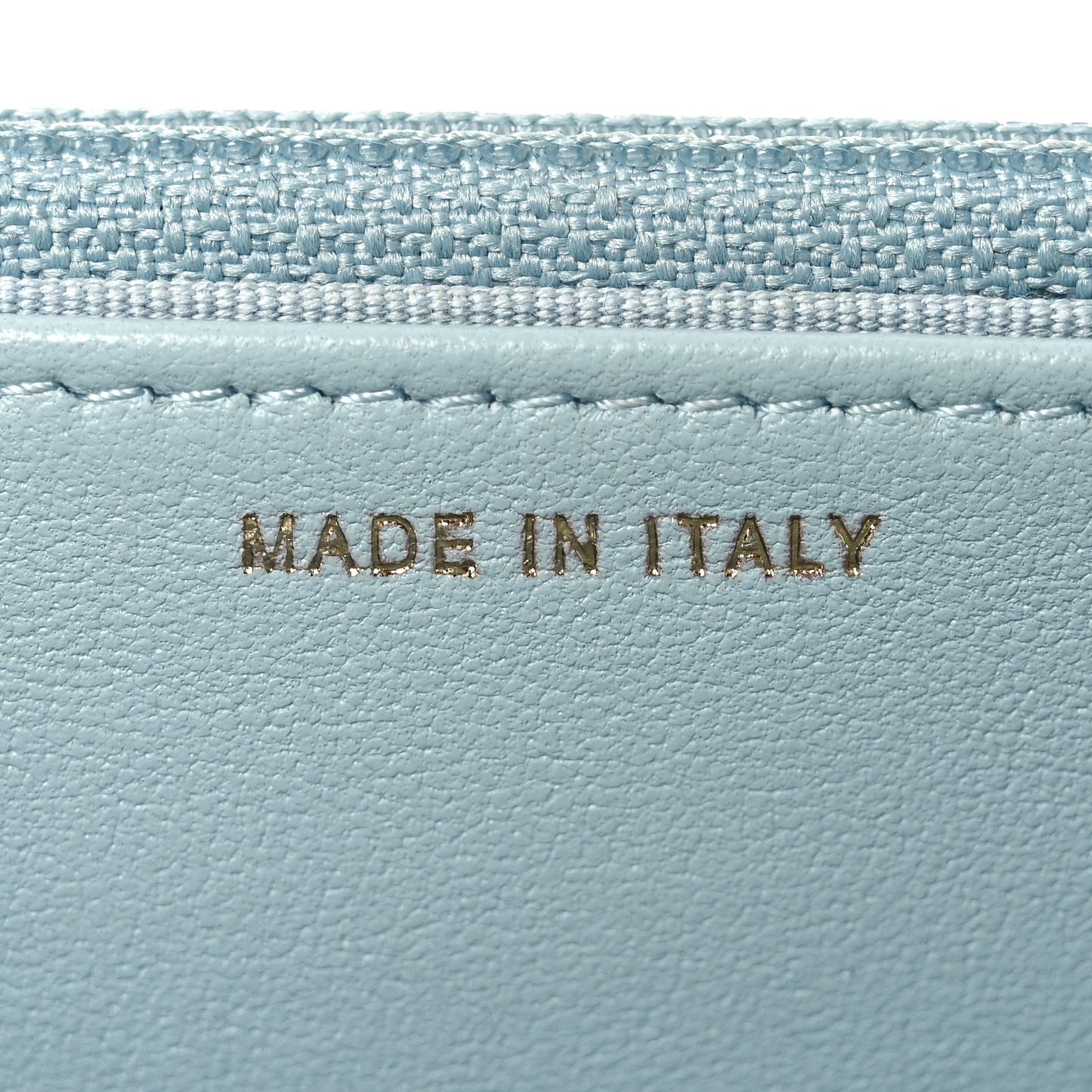 Lambskin Quilted Trendy CC Wallet On Chain WOC Light Blue