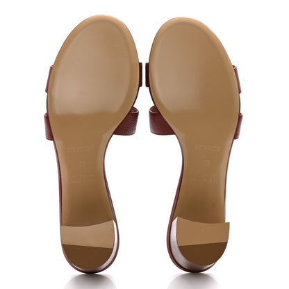 Hermes Epsom Oasis Sandals 38 Rouge H 5 of 9