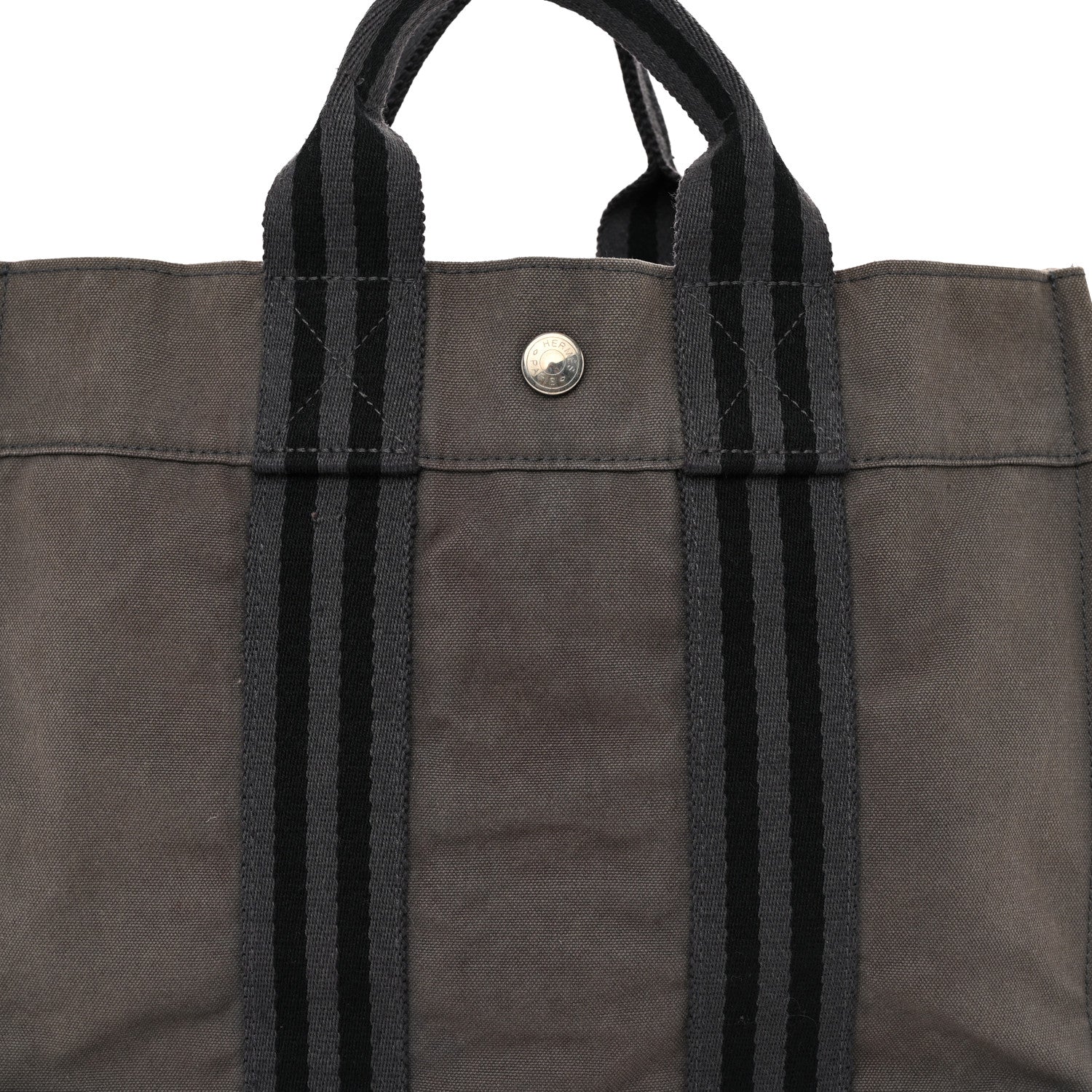 Hermes Canvas Tout Fourre PM Grey 7 of 12