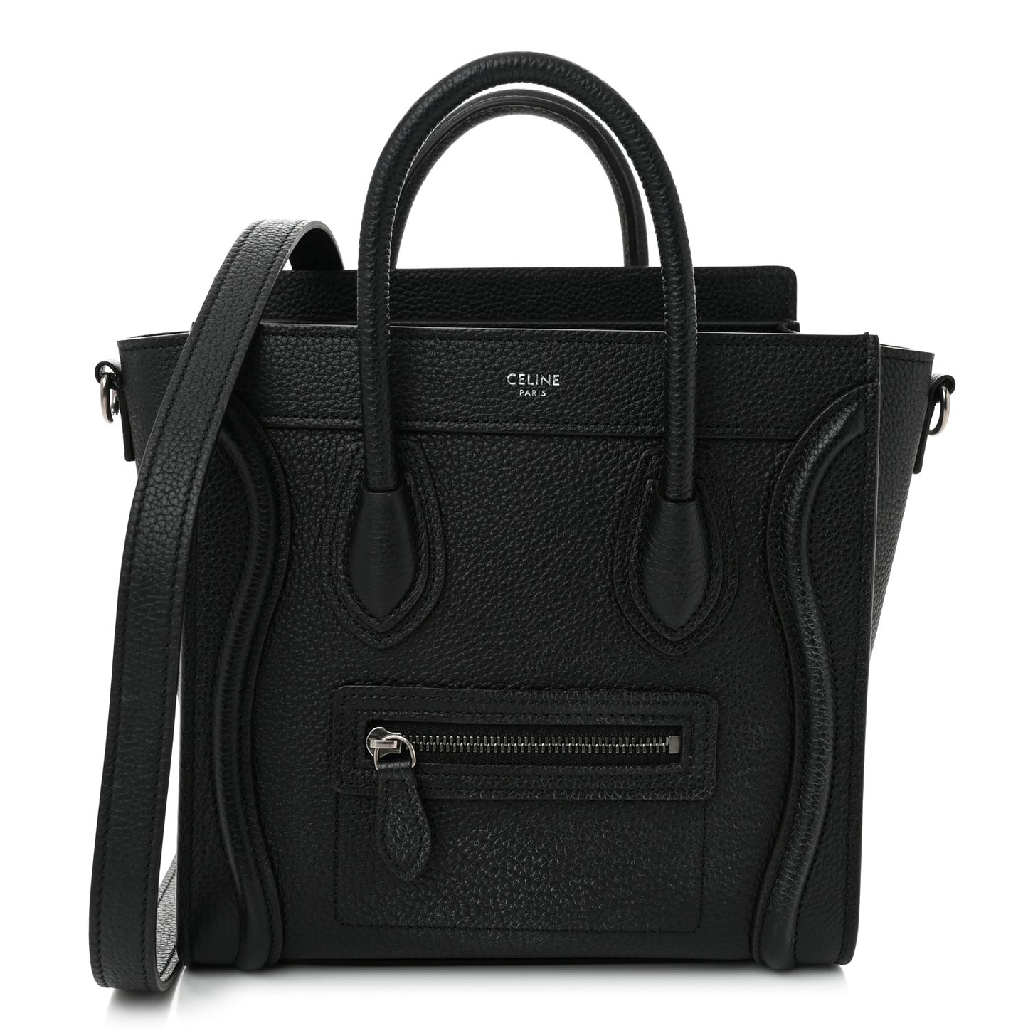 Drummed Calfskin Nano Luggage Black
