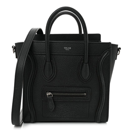 Celine Drummed Calfskin Nano Luggage Black 1 of 10