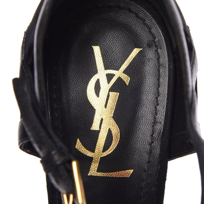 Saint Laurent Calfskin Suede Platform Sandals 38.5 Black 9 of 21