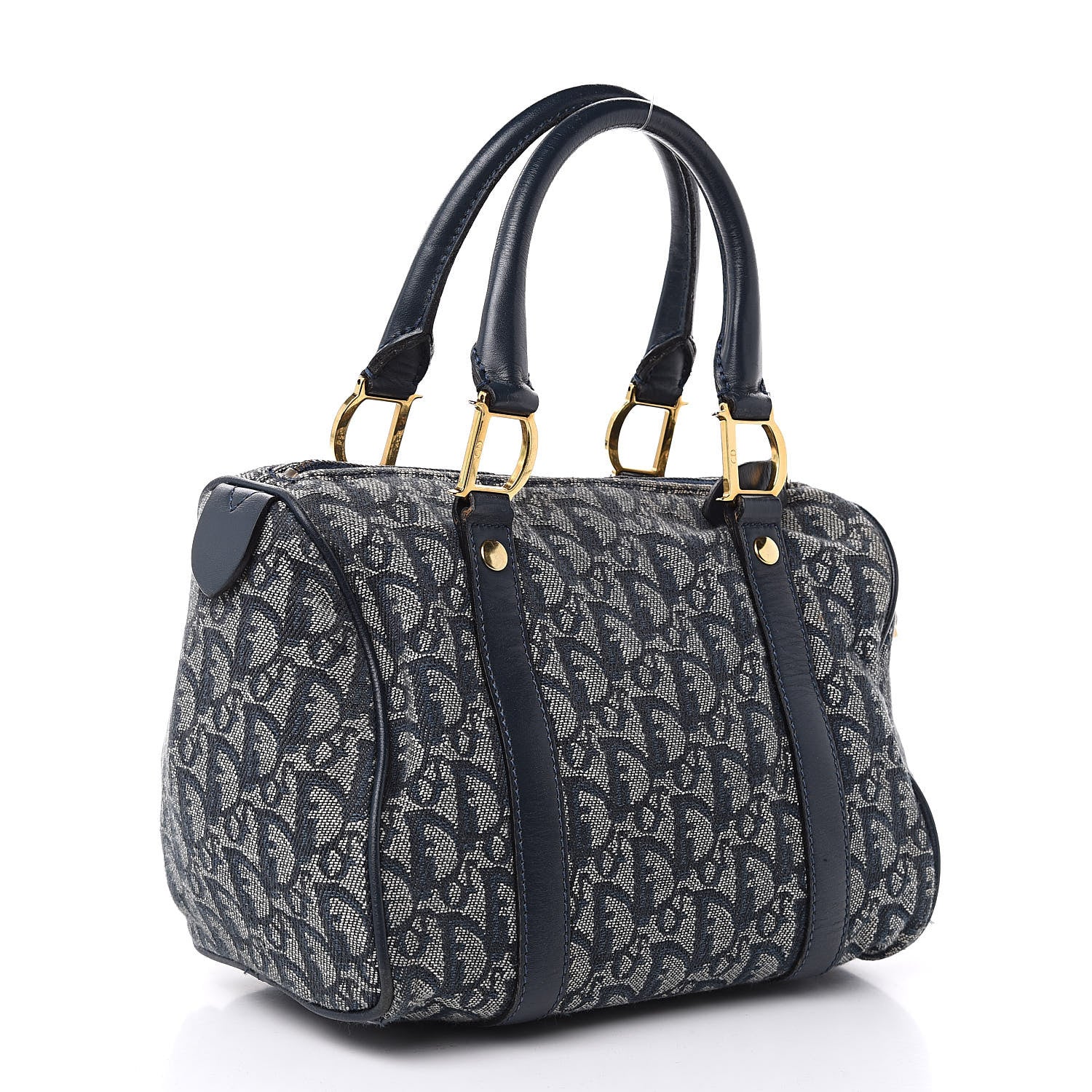 Christian Dior Monogram Boston Navy Blue 3 of 15