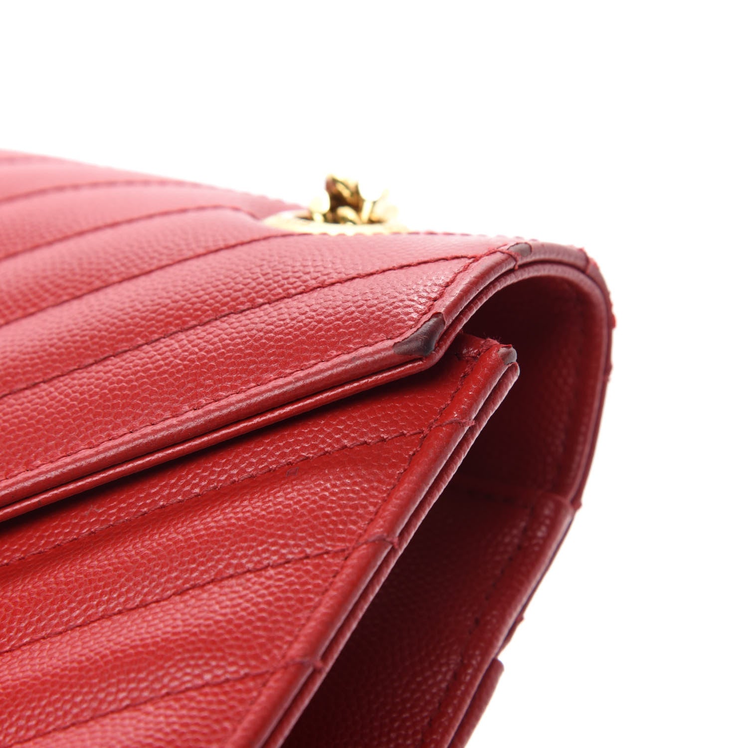 Saint Laurent Grain De Poudre Matelasse Chevron Large Monogram Satchel Lipstick Red 11 of 18