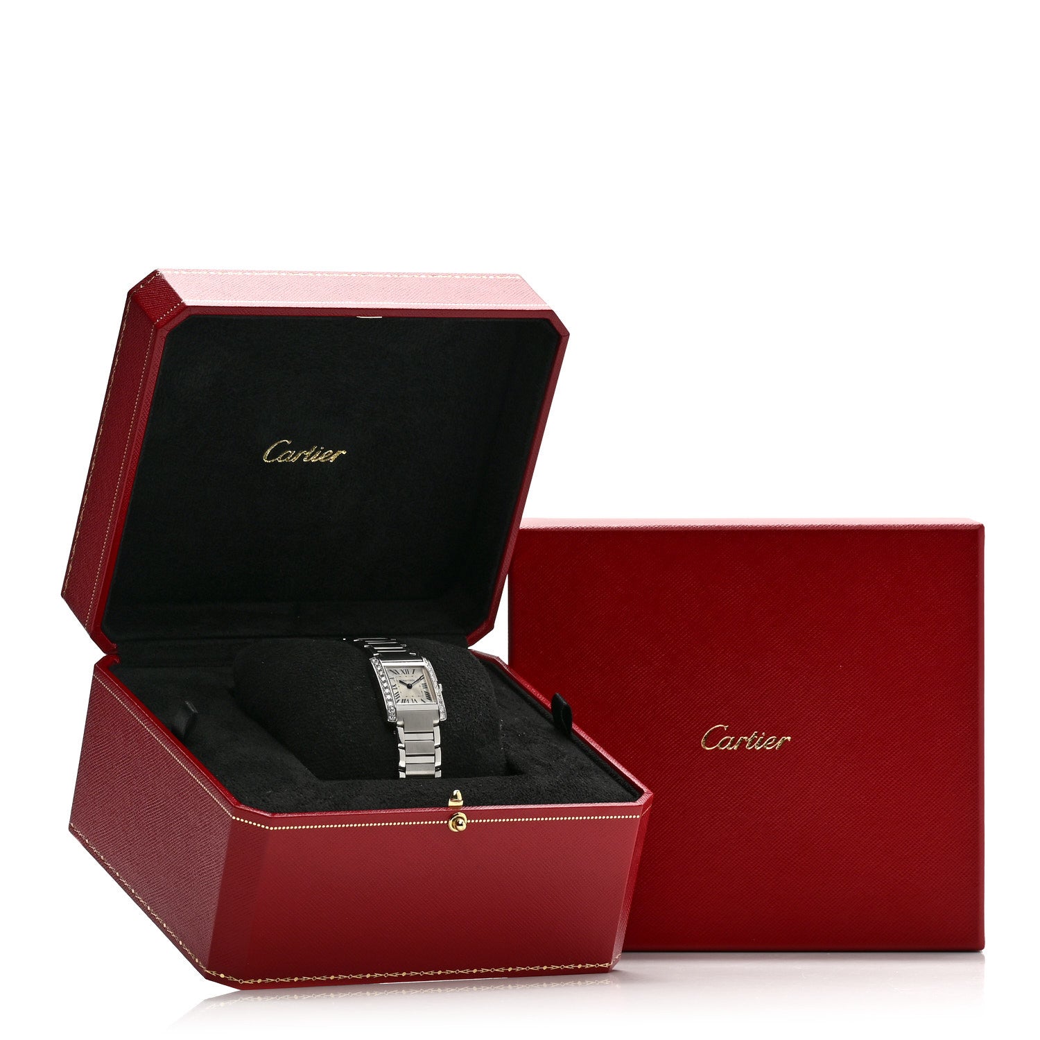 Cartier Stainless Steel Diamond Bezel 21mm Tank Francaise Quartz Watch Silver 5 of 5