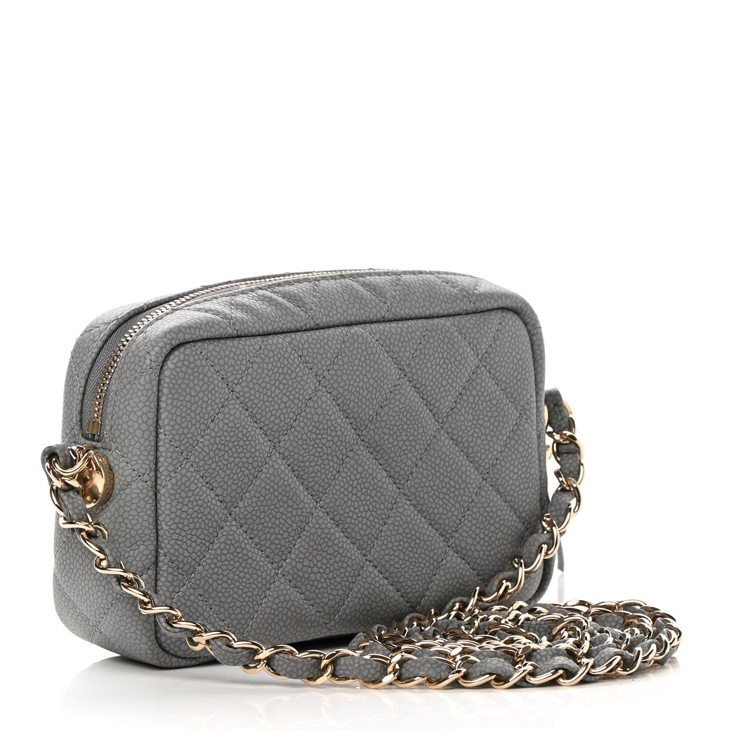 Chanel Caviar Quilted Mini Coco Tassel Camera Case Grey 3 of 12
