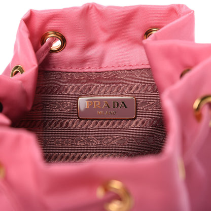 Prada Saffiano Tessuto Nylon Mini Bucket Crossbody Bag Pink 8 of 10