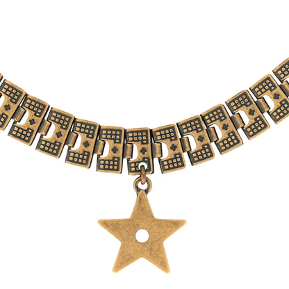 Christian Dior Metal Star Choker Necklace Aged Gold 4 of 5