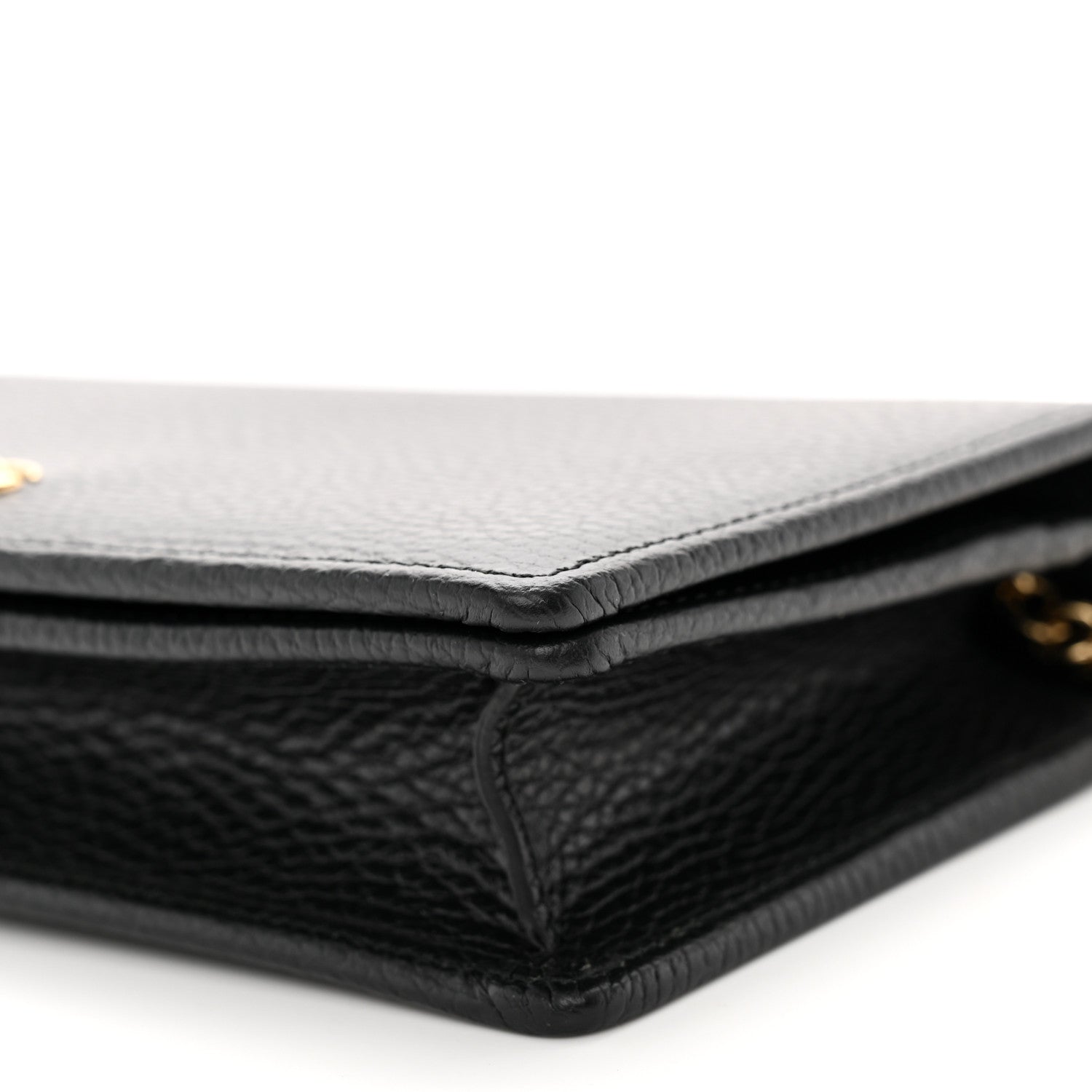 Gucci Calfskin Mini GG Marmont Chain Wallet Black 9 of 10