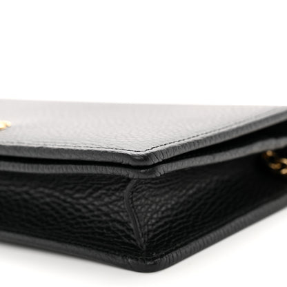 Gucci Calfskin Mini GG Marmont Chain Wallet Black 9 of 10