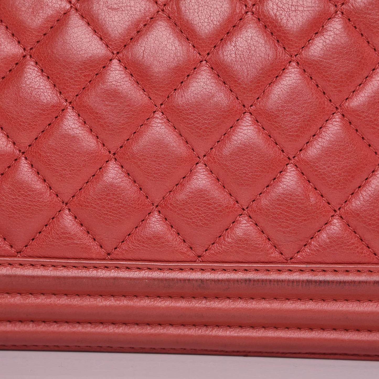 Calfskin Quilted Medium Boy Flap Red