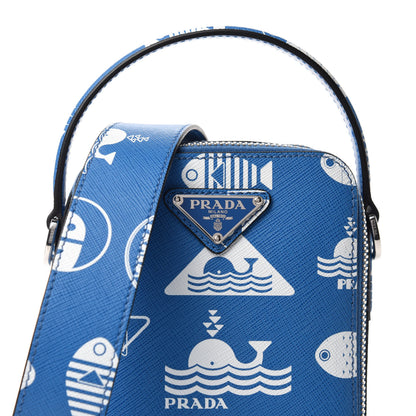 Prada Saffiano Whale Brique Crossbody Messenger Bag Marea 11 of 11