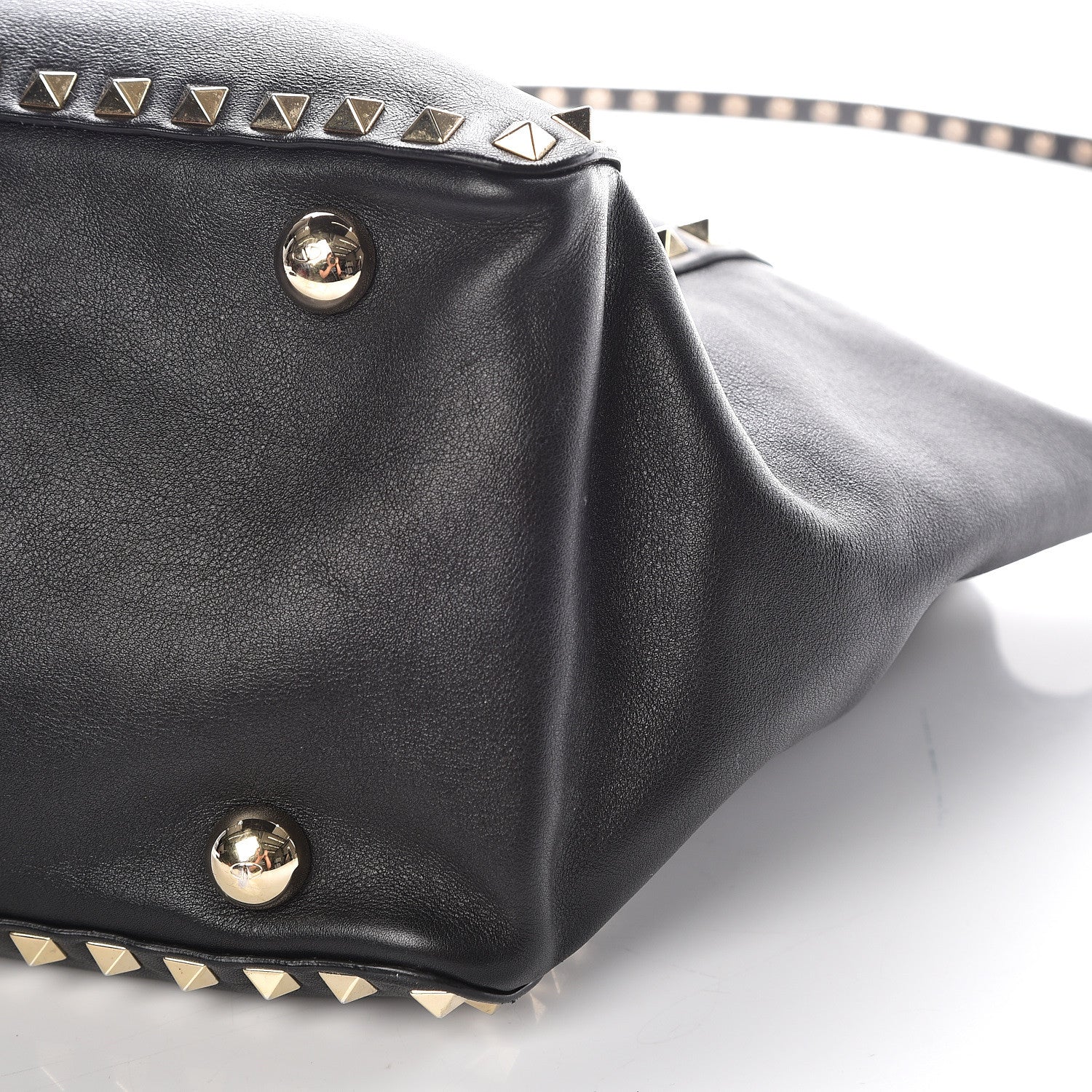 Valentino Garavani Vitello Medium Rockstud Tote Black 5 of 17