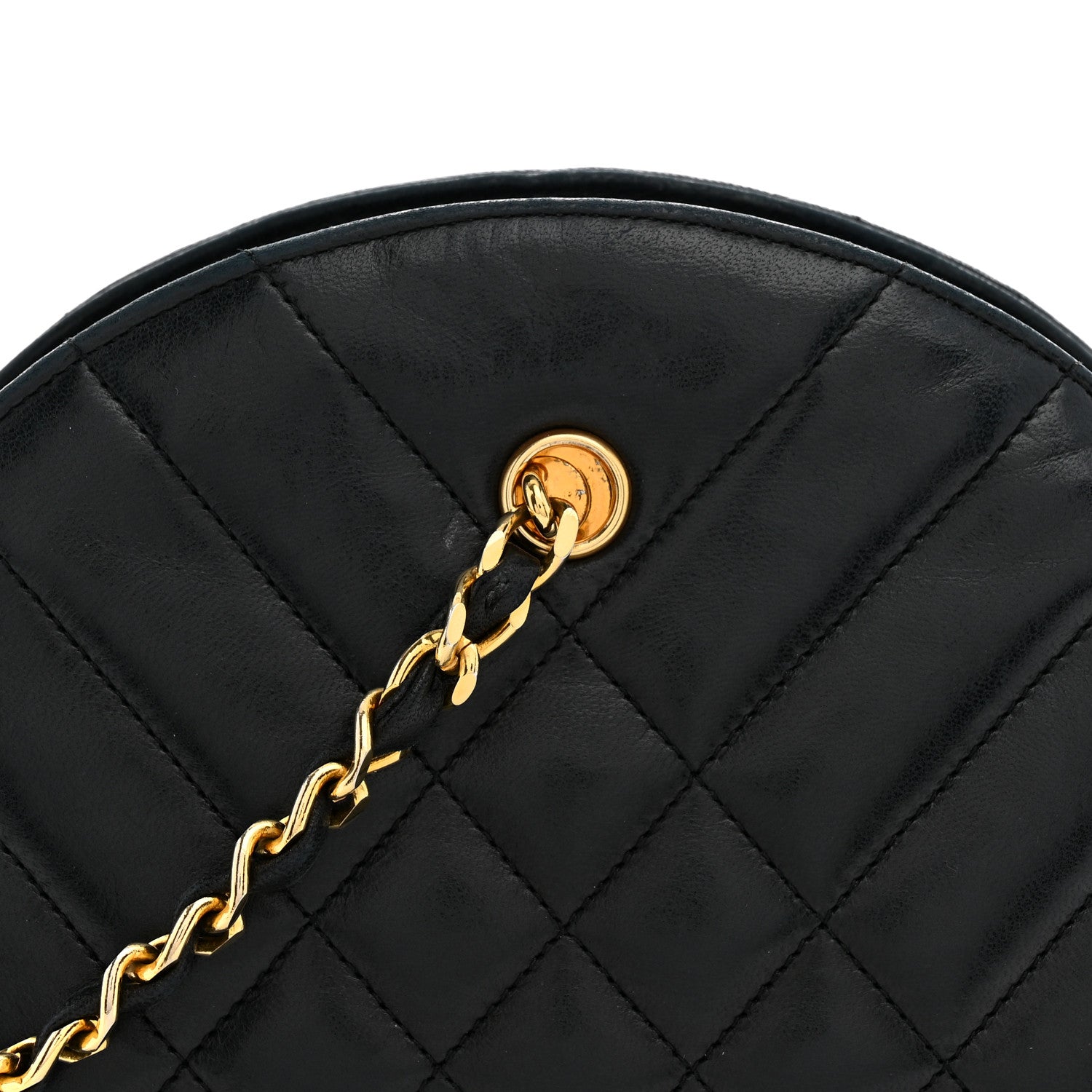 Chanel Lambskin Quilted Small Half Moon Clutch Black 8 of 12