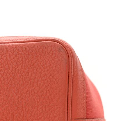 Hermes Toile Militaire Vache Country Garden Party Pockets 36 MM Tote Rouge Tomate Capucine 15 of 17