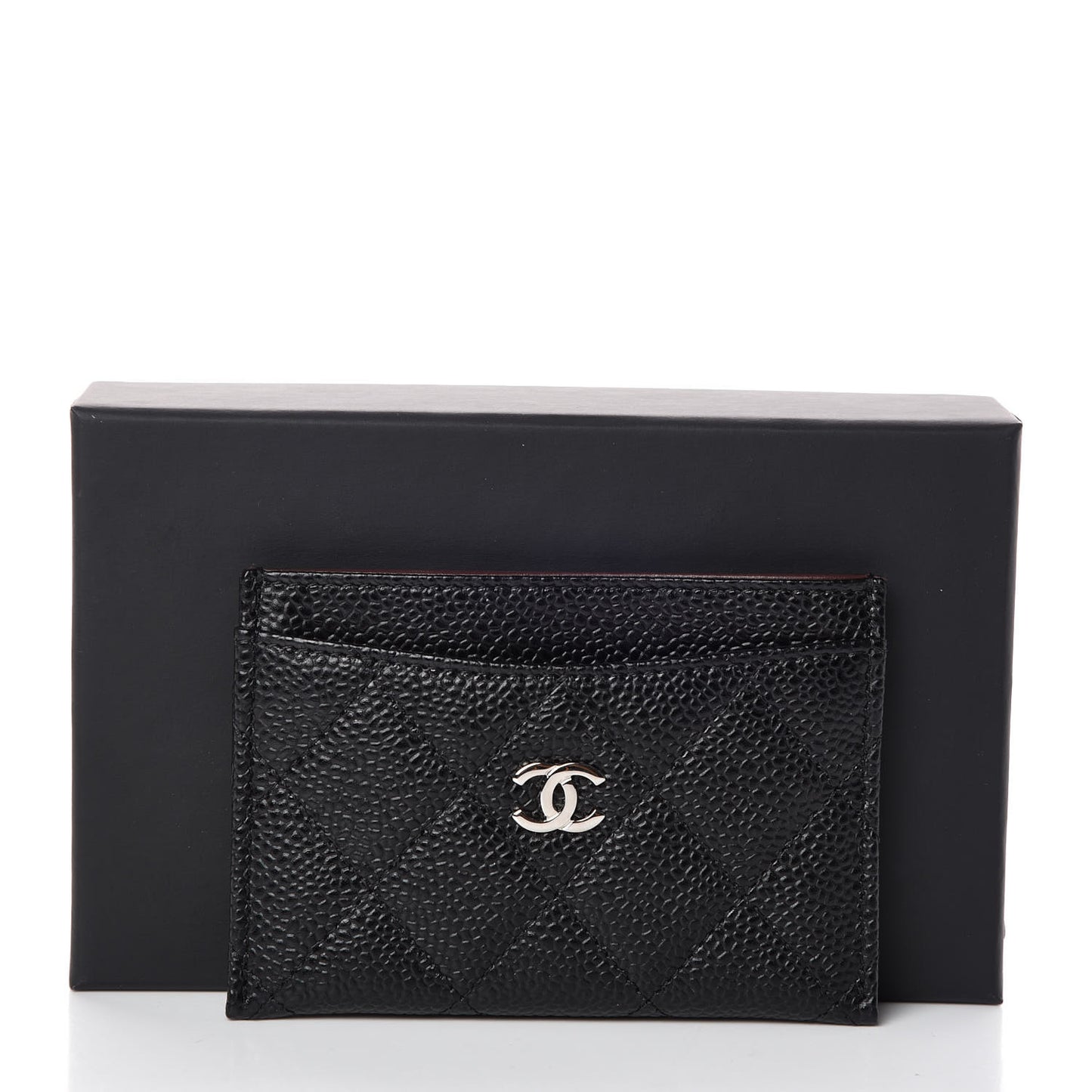 Caviar Quilted Card Holder Black