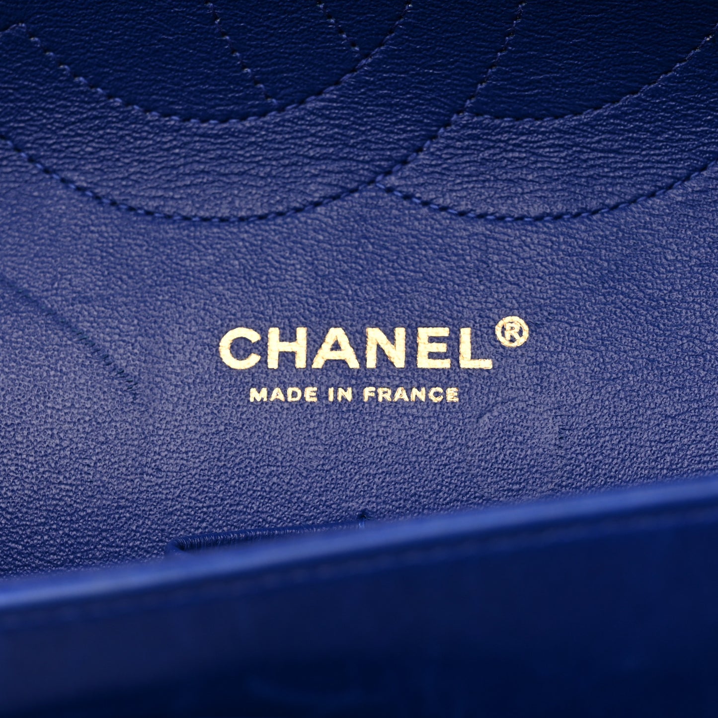 Lambskin Quilted Jumbo Double Flap Blue