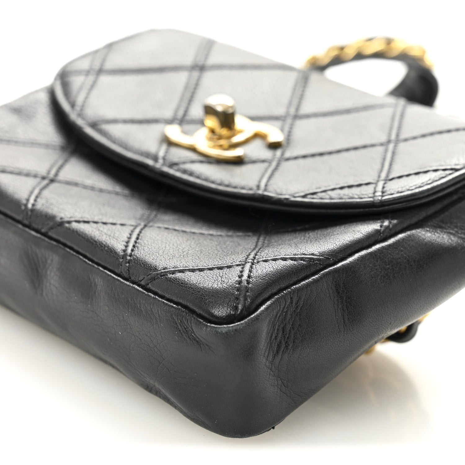 Chanel Lambskin Diamond Stitched Flap Waist Belt Bag 65 26 Black 11 of 11