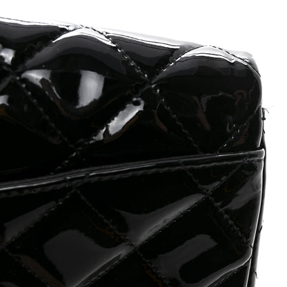 Chanel Patent Quilted Clutch with Chain Flap Black 11 of 13