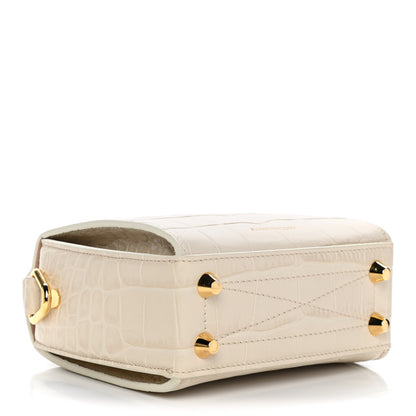 Alexander McQueen Calfskin Crocodile Embossed Box Shoulder Bag 16 Cream 4 of 19