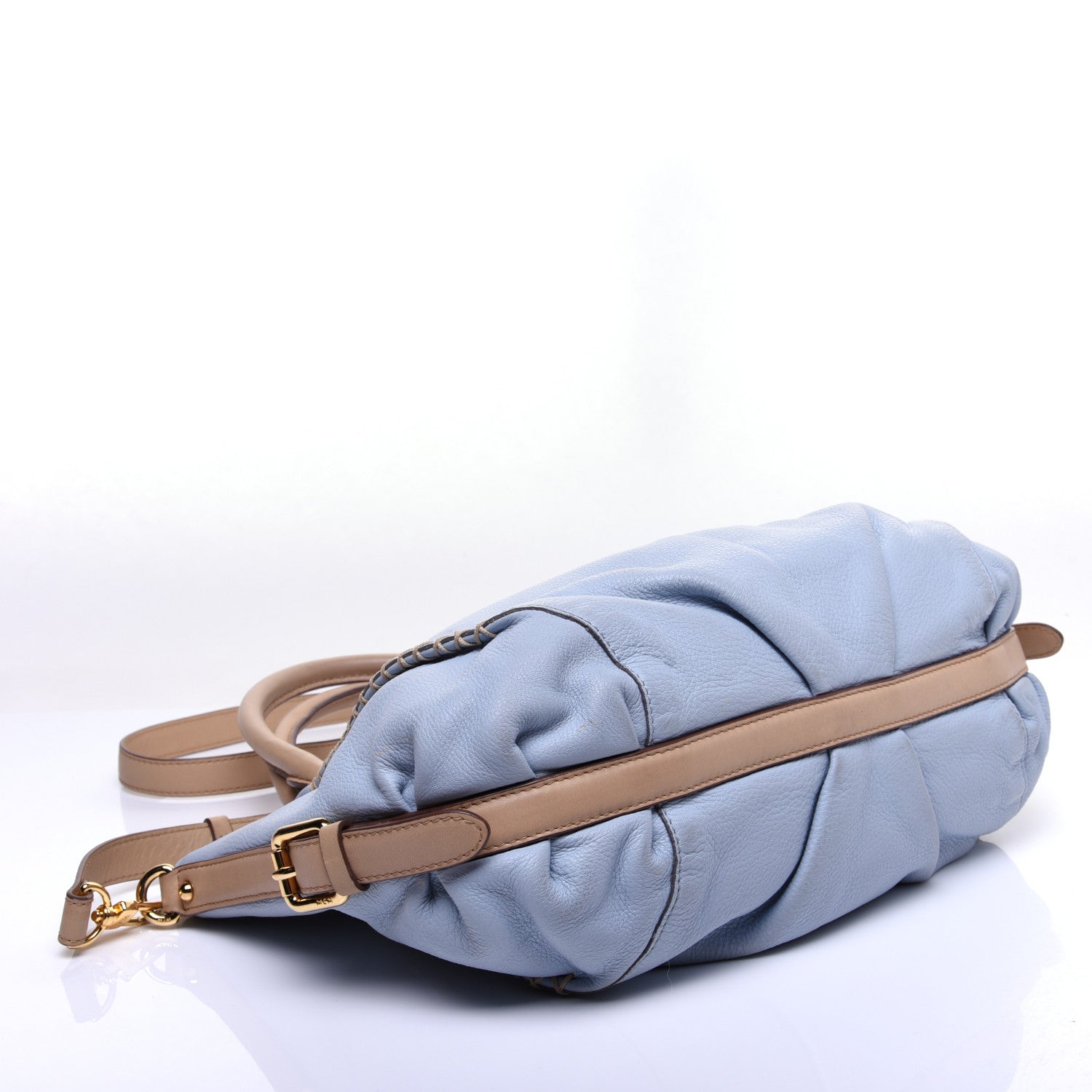 MCM Grained Calfskin Crossbody Blue 4 of 14