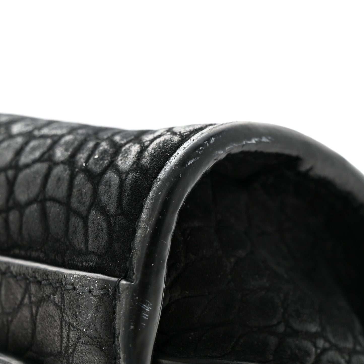 Crocodile Embossed Suede Small Supple Sac de Jour Black
