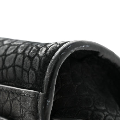 Saint Laurent Crocodile Embossed Suede Small Supple Sac de Jour Black 12 of 18