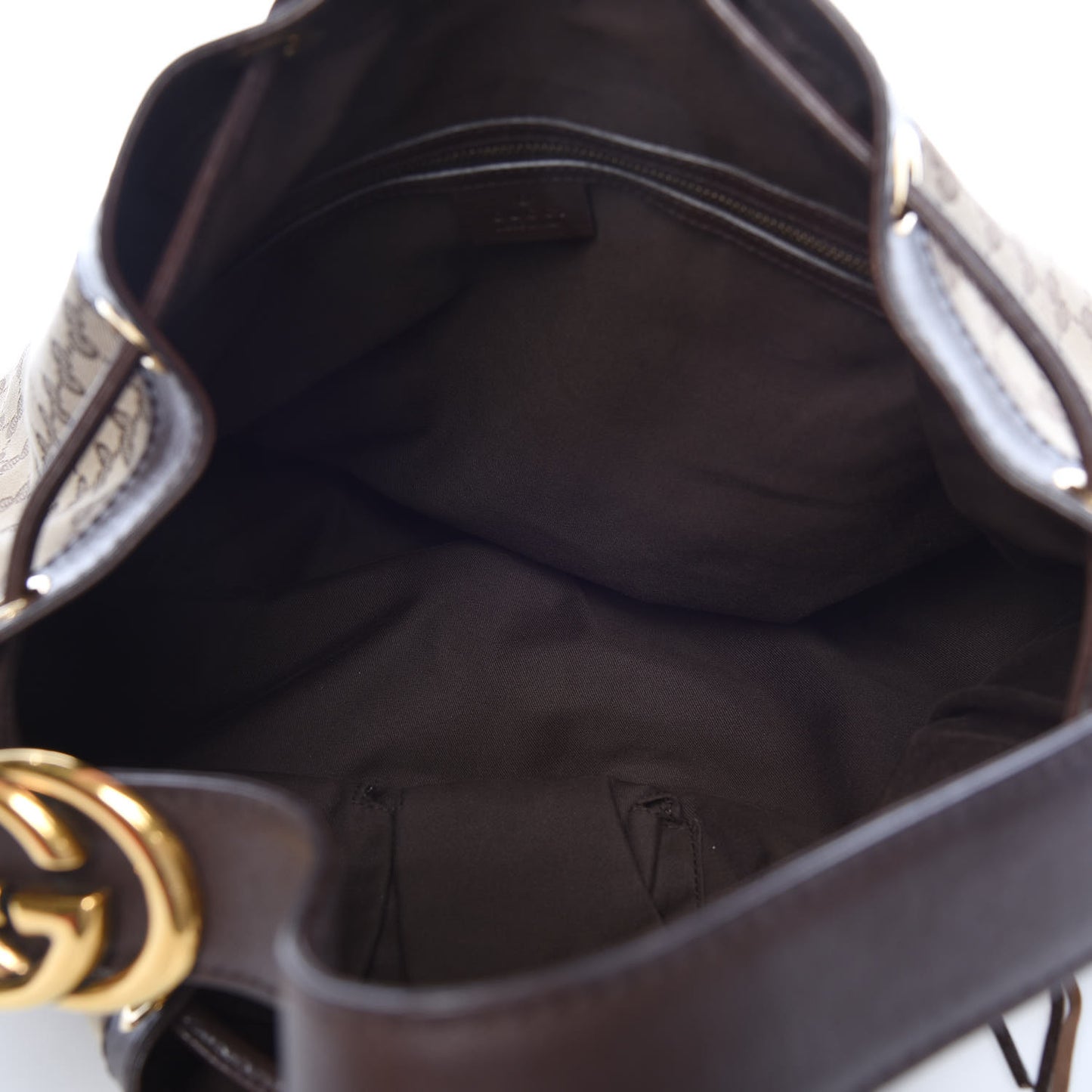 Monogram Medium Interlocking Icon Shoulder Bag Dark Brown