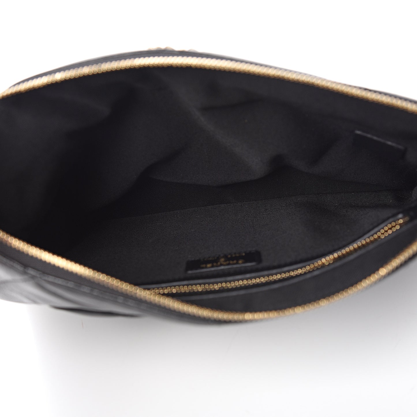 Goatskin Quilted Large 19 Cosmetic Case Black