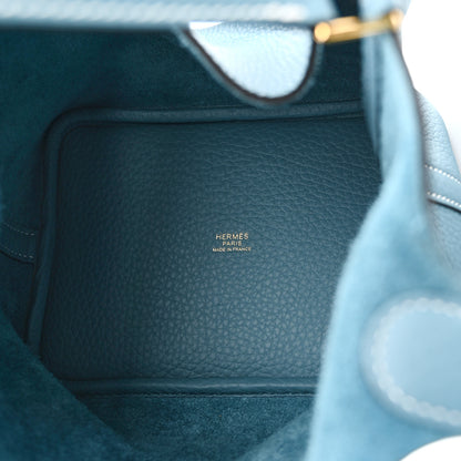 Hermes Taurillon Clemence Picotin Lock 18 PM New Blue Jean 5 of 10
