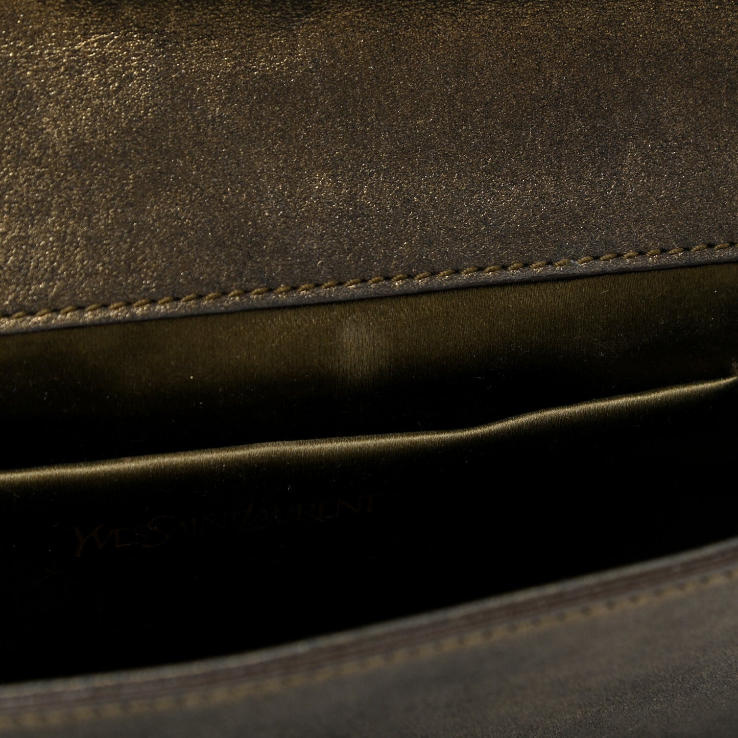 Distressed Metallic Calfskin Monogram Large Belle De Jour Clutch Gold