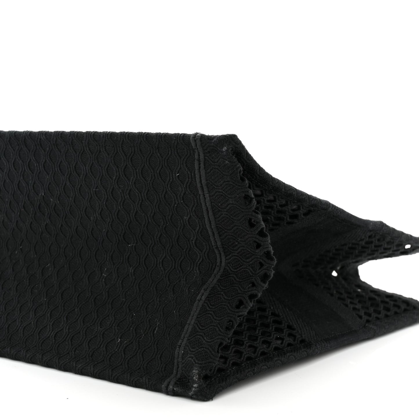 Mesh Embroidered Book Tote Black