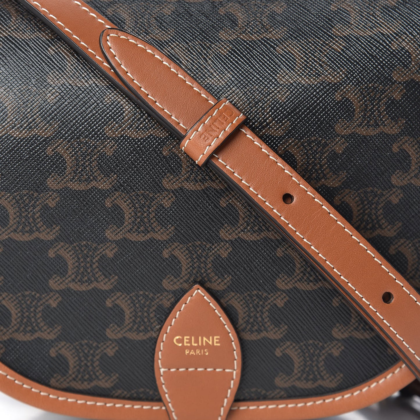 Triomphe Canvas Medium Folco Bag Tan