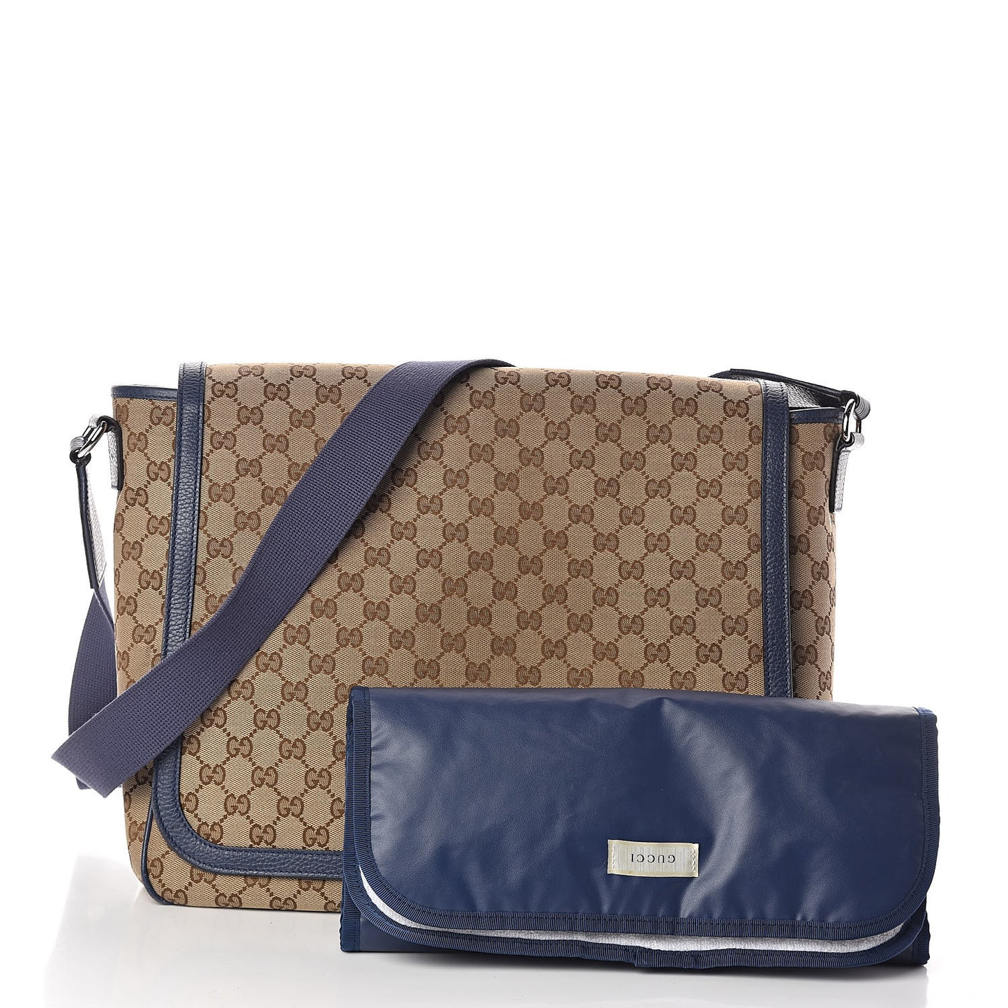 Monogram Convertible Diaper Bag Blue
