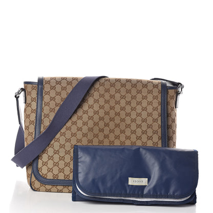 Gucci Monogram Convertible Diaper Bag Blue 3 of 9
