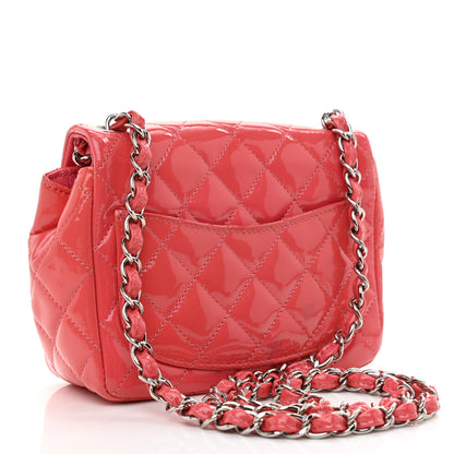 Chanel Patent Quilted Mini Square Flap Pink 3 of 12